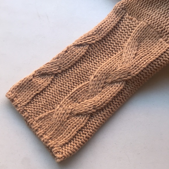 TULAROSA | Women’s Size Large Brown Chunky Cable Knit Sweater Hoodie - Picture 6 of 9